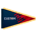 Custom Pennant Flag with Pole Sleeve and Gold Fringe