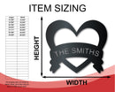 Metal Custom Bannered Heart Wall Art - Metal Sign - 14 Color Options