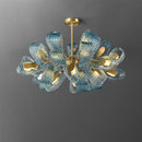 Petal Blue Glass Chandelier