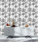 Black Palms Pattern Wallpaper