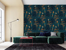 Dark Wallpaper with Parrots