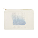 Philadelphia Cityscape Cotton Canvas Cosmetic Bag
