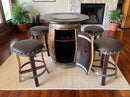 Brown Oak Barrel Bar Stool - Memory Foam Upholstery - Whiskey Barrel Stave Pub Stool - Counter Height - Handmade Wine Barrel Chair