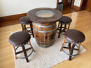 Brown Oak Barrel Bar Stool - Memory Foam Upholstery - Whiskey Barrel Stave Pub Stool - Counter Height - Handmade Wine Barrel Chair