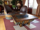 Barrel Coffee Table With Removable Glass Top - Wine/Whiskey/Bourbon Barrel Storage Table - Rustic Furniture