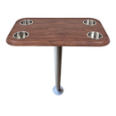 RV Side Tables | RV End Tables - Table Set - 6" Flush Mount Floor Plate / Anti Wobble, Cocktail Design (6 colors)