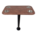 RV Side Tables | RV End Tables - Table Set - 6" Flush Mount Floor Plate / Anti Wobble, Cocktail Design (6 colors)