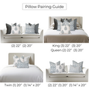 Capri Floral Block Printed Pillow Cover | Blue