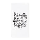 Pine Trees, Winter Breeze and Fuzzy Fleece Christmas Kitchen Tea Towel