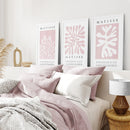 Set of 3 Matisse Abstract Cut Outs - La Gerbe Pink Wall Art