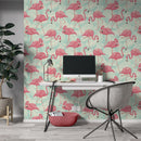 Pink Flamingo Wallpaper Removable Wallpaper