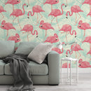 Pink Flamingo Wallpaper Removable Wallpaper