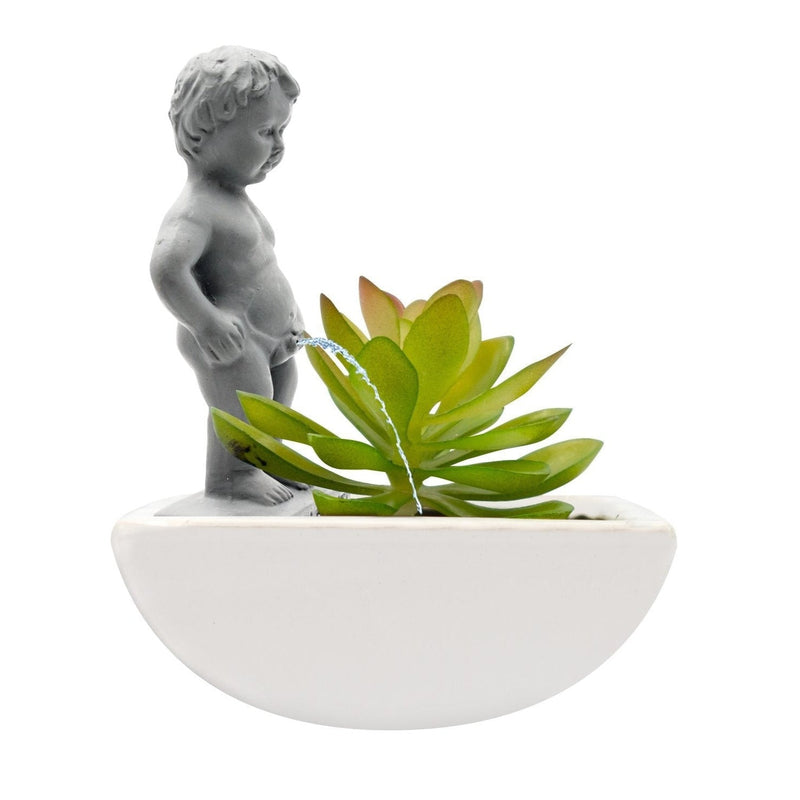 peeing gnome self watering planter Plant Life Pee My Plants Mini Garden Statue