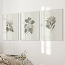 Antique Floral Prints 3 Piece Wall Art Decor