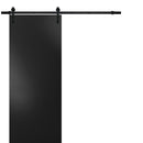 Planum 0010 Black Matte Barn Door and Black Rail