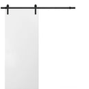 Planum 0010 White Silk Barn Door and Black Rail