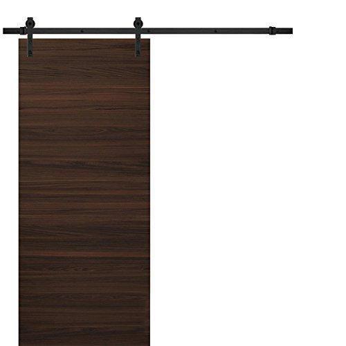 Planum 0010 Chocolate Ash Barn Door and Black Rail