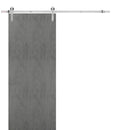 Planum 0010 Concrete Finish Barn Door and Silver Finish Rail
