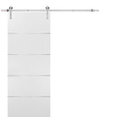 Planum 0020 White Barn Door and Silver Finish Rail
