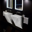 Turkish Polar White Marble Handcrafted Triangle Wall Mounted Bathroom Sink 12x18