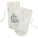 Pop, Fizz, Clink Canvas Wine Bag