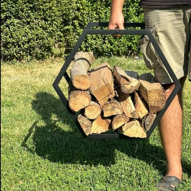 Portable Hexagonal Shaped Firewood Rack