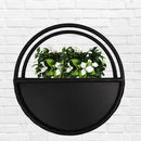 Floating Half Moon Metal Wall Planter – Onyx Black 45cm