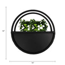 Floating Half Moon Metal Wall Planter – Onyx Black 35cm