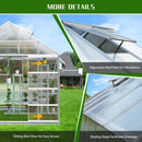 [10X10FT] Premium Outdoor Aluminum Walk-In Greenhouse With Polycarbonate Panels & Sliding Doors (94638275)