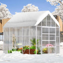[10X10FT] Premium Outdoor Aluminum Walk-In Greenhouse With Polycarbonate Panels & Sliding Doors (94638275)