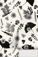 Pressed Fresh Version 01 Wallpaper, white and black