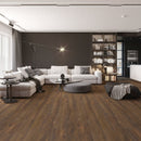WPC Vinyl Rigid Core 9" Width 60" RL 8mm Thick, 1.5mm IXPE, Prime Chestnut,Opus Floors - Mazzia Collection living room view
