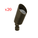 RAL8100 x20 Package Mini Brass Accent Light Low Voltage LED Outdoor Landscape Spotlight