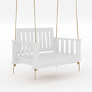 Amish Casual Rockford Daybed Swing Package with Included Cushions, Lounge, Pure White Paint