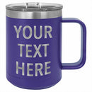Stainless Steel Mug Tumbler with Handle | 15 oz | Customizable | RCK Creations & More