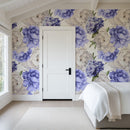 Purple and White Peony Bouquet Wallpaper - Elegant Floral Peel and Stick Wallpaper