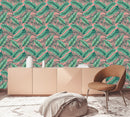 Modish Tropical Leaves on Pink Background Wallpaper Fashionable