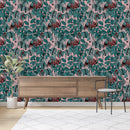 Dark Pink Tropical Wallpaper