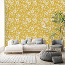 Elegant Yellow Floral Wallpaper