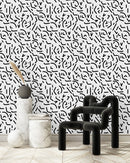 Fashionable Black Lines Wallpaper Chic