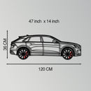 Audi Q8 Metal Car Wall Art with Rotating Wheels - Handmade Luxury SUV Silhouette Decor - Automotive Wall Art for Petrolheads - KAFMEKA095