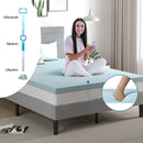 Queen size 4-inch Thick Soft Gel Memory Foam Mattress Topper in Light Blue