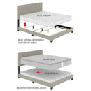 Queen size Gold Metal Canopy Bed with Upholstered Button-Tufted Headboard