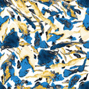 Abstract Blue and Gold Pattern Wallpaper