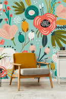 Stylish Hand Drawn Poppies Wallpaper Tasteful