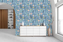 Gently Blue Floral Wallpaper