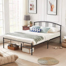Queen size Black Metal Platform Bed Frame with Arched Headboard