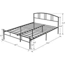 Queen size Black Metal Platform Bed Frame with Arched Headboard