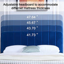 Queen size Blue Upholstered Platform Bed Frame with Headboard