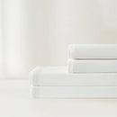 Queen Size 4 Piece 100-Percent Cotton Sheet Set in White with Lace Trim